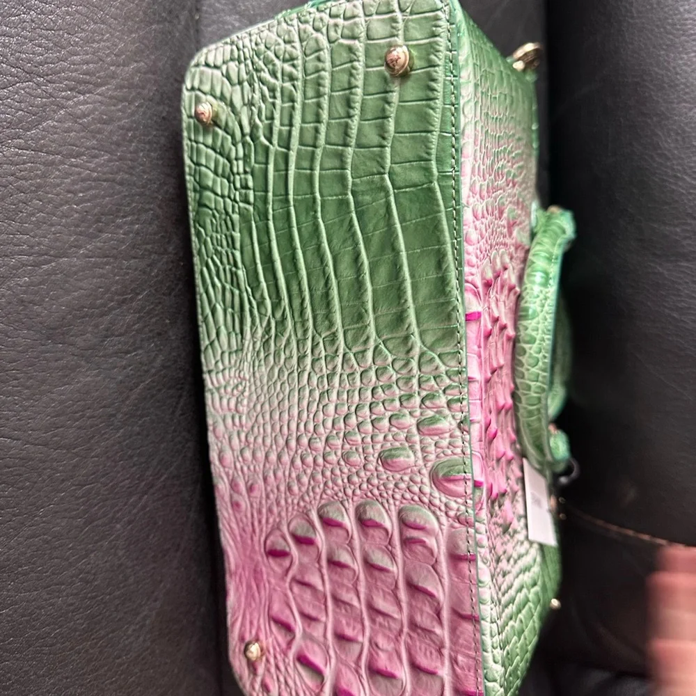 Brahmin Duxbury Medium Satchel Apple Blush Melbourne Leather 2 way cross body - Picture 6 of 10